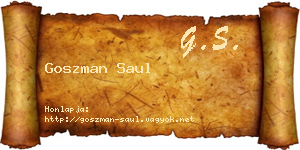 Goszman Saul névjegykártya